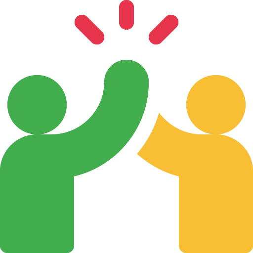 High five - zwei Icon Menschen